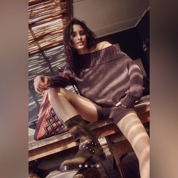 NWOT FREE PEOPLE KNIT CHOCOLATE BROWN SHORTS SIZE SMALL - Picture 5 of 15